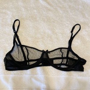 Adore Me Black Mesh Balconet Bra